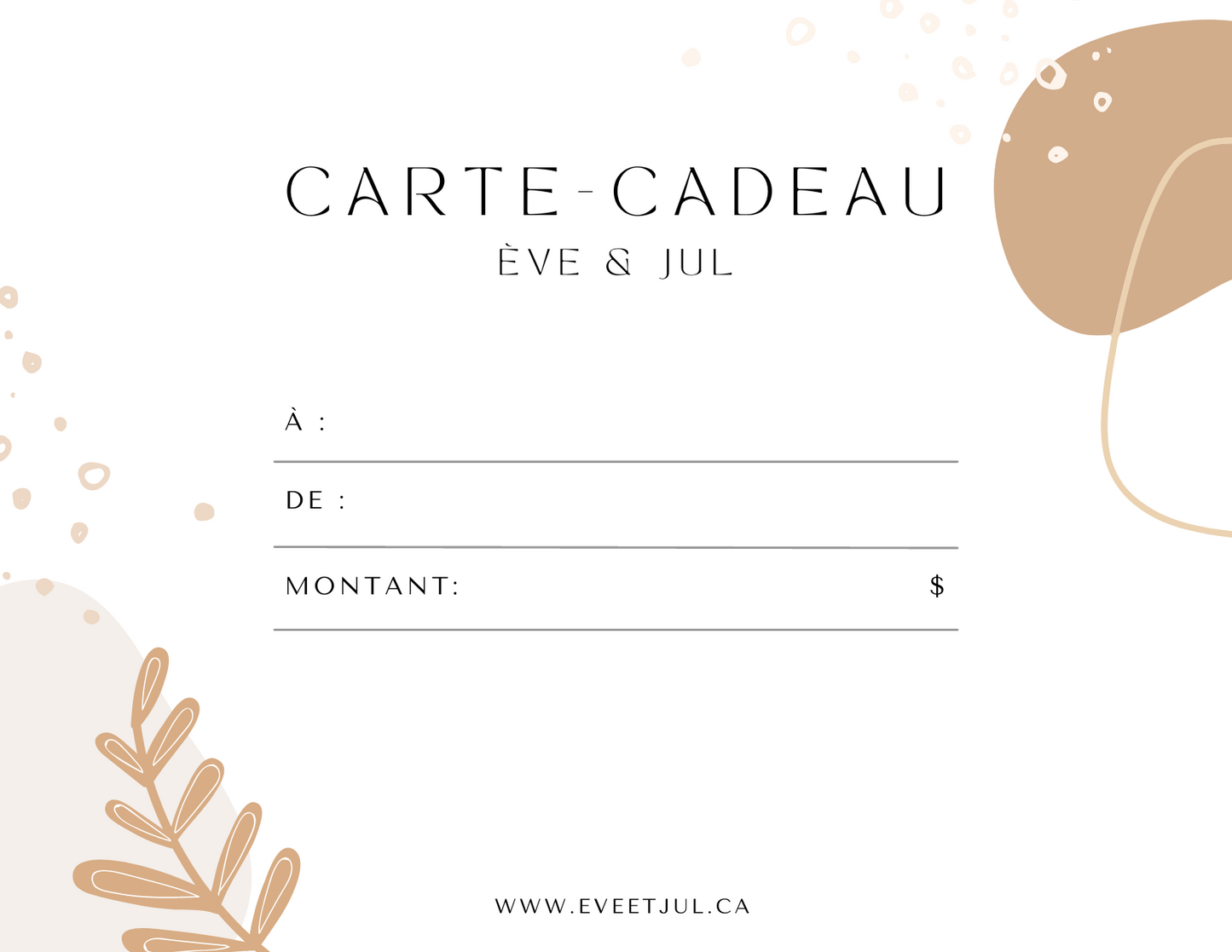 Carte-cadeau Ève & Jul